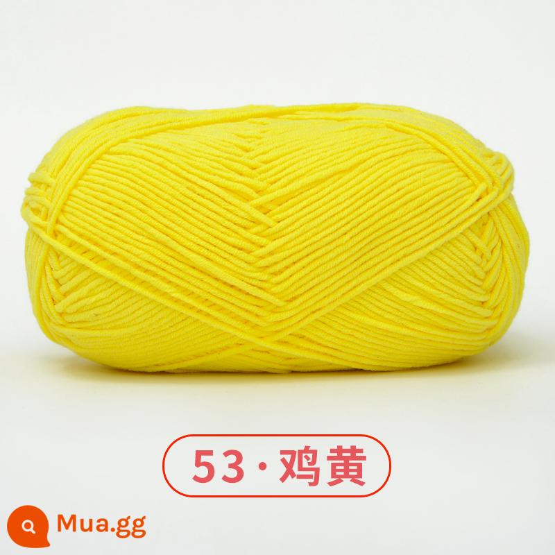 Xuefeier 5 sợi bông sữa búp bê dễ thương 5 sợi cotton chải kỹ sợi sỉ dệt tay tự làm mũ kẹp tóc - 53 gà vàng