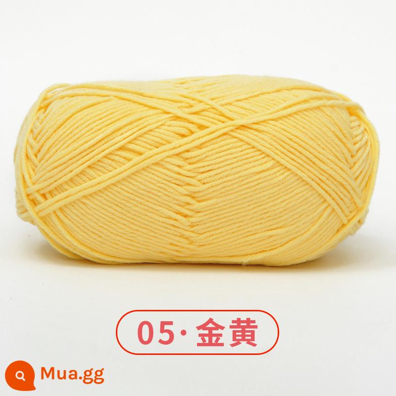 Xuefeier 5 sợi bông sữa búp bê dễ thương 5 sợi cotton chải kỹ sợi sỉ dệt tay tự làm mũ kẹp tóc - 05vàng