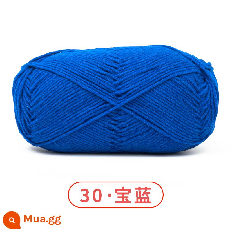 Xuefeier 5 sợi bông sữa búp bê dễ thương 5 sợi cotton chải kỹ sợi sỉ dệt tay tự làm mũ kẹp tóc - 30 màu xanh hoàng gia