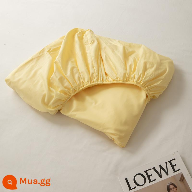 Ins đồng màu tấm trang bị đơn mảnh 100 cotton nguyên chất đậu bông ga trải giường chống bụi Simmons tấm bảo vệ nệm bộ ba món - Màu vàng ngỗng