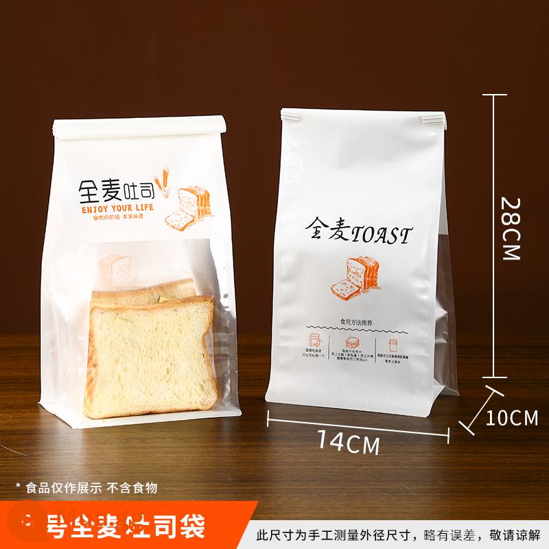 Túi đóng gói bánh mì nướng tươi nướng 450g cuộn dây có viền tự niêm phong bánh mì nướng cắt lát túi nướng bao bì - 5-7 lát bánh mì nướng nguyên hạt 100 chiếc kẹp dây