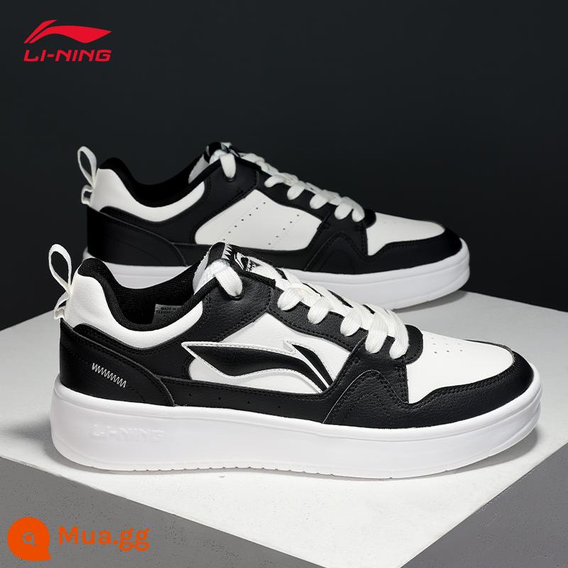 Giày sneakers nam Li Ning mùa đông 2022 giày trắng mới chính hãng cổ thấp thể thao giày trắng giày lười hợp thời trang - Mây Trắng/Đen [Xingchu 2.0]