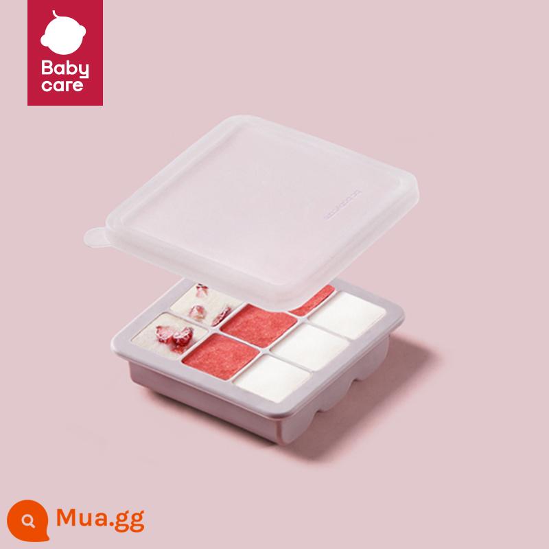 babycare silicone hộp thực phẩm không dùng kẹp ngăn tủ đông tủ lạnh tươi lưu trữ di động bao bì thực phẩm không dùng chủ yếu cho em bé - Vera Tím [lưới 3×3]