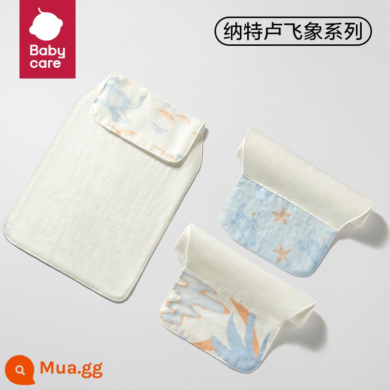 khăn thấm mồ hôi babycare cotton nguyên chất cho bé mẫu giáo đệm lưng khăn thấm mồ hôi cho bé gạc bé loại lớn loại A - Mô hình nâng cấp voi Natluffy (3 gói)