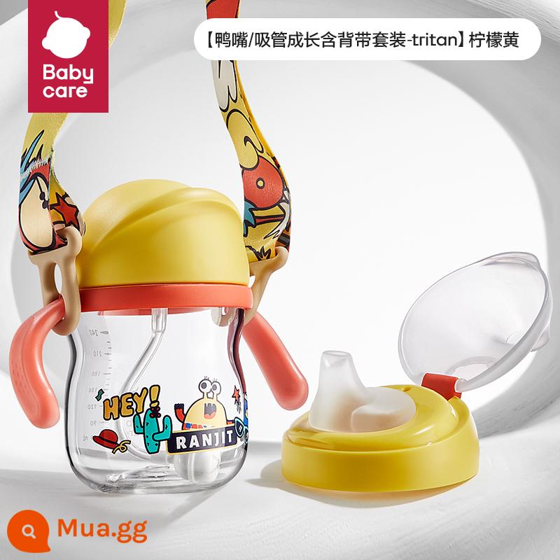 Babycare Học Tập Uống Cho Bé Cốc Nước Cho Bé Ống Hút Cốc Trẻ Em Trên 6 Tháng Mỏ Vịt Cốc Tập Uống Nước Chống Sặc - [Bộ Mỏ Vịt/Túi Rơm Cho Bé-Tritan] Vàng chanh