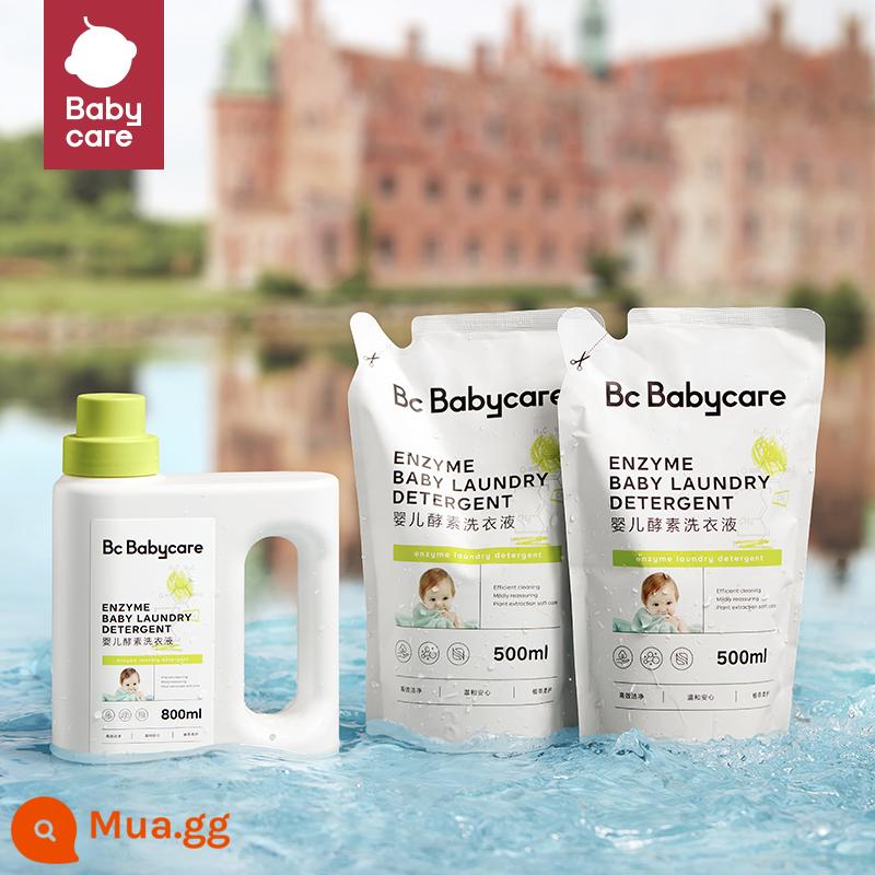 Babycare Baby Enzyme Bột Giặt Trẻ Em Sơ Sinh Đặc Biệt Người Lớn Làm Sạch Đồ Lót Diệt Khuẩn Kháng Khuẩn - 1,8L[800ml*1+500ml*2]