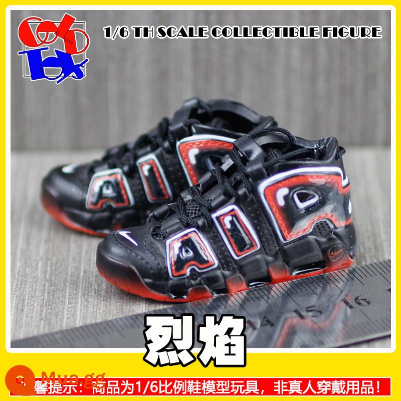 Hợp thời trang Handmade Sneakers Model Stereo Model Mini Shoes Pippen Series Trang trí quà tặng [Mẫu Zhongshan] - ngọn lửa[cặp]