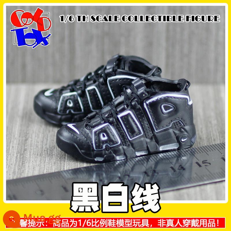 Hợp thời trang Handmade Sneakers Model Stereo Model Mini Shoes Pippen Series Trang trí quà tặng [Mẫu Zhongshan] - Sợi màu đen và trắng [một cặp]