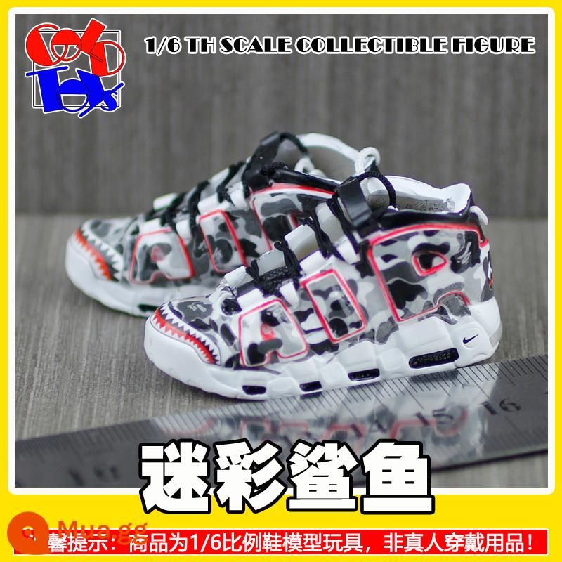 Hợp thời trang Handmade Sneakers Model Stereo Model Mini Shoes Pippen Series Trang trí quà tặng [Mẫu Zhongshan] - Cá mập ngụy trang [cặp]