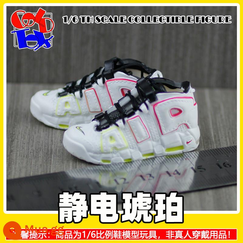 Hợp thời trang Handmade Sneakers Model Stereo Model Mini Shoes Pippen Series Trang trí quà tặng [Mẫu Zhongshan] - xám bạc