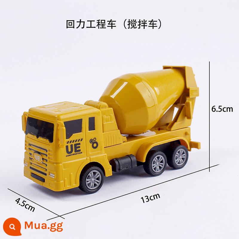 Máy xúc Trang trí bánh Máy xúc Máy ủi Sinh nhật cậu bé Kỹ thuật Xe Roadblock Plug-in Đào Monster Hand Ornament - Xe trộn kéo lùi 2 chiếc