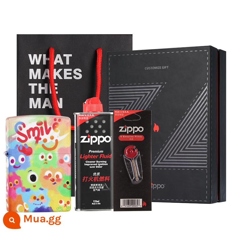 Bật lửa chính hãng zippo chính hãng câu chuyện ngọt ngào in màu dạ quang Trang web chính thức của zippo quà tặng dầu hỏa chống gió chính hãng - Câu chuyện ngọt ngào [Nhân danh hộp quà Z]