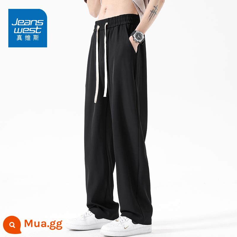 Quần Jeanswest Băng Lụa Nam Mùa Hè Phần Mỏng Rời Tất Cả Các Trận Đấu Quần Thẳng Nam Quần Thường Quần Thể Thao - 41 đen [phong cách mùa hè]