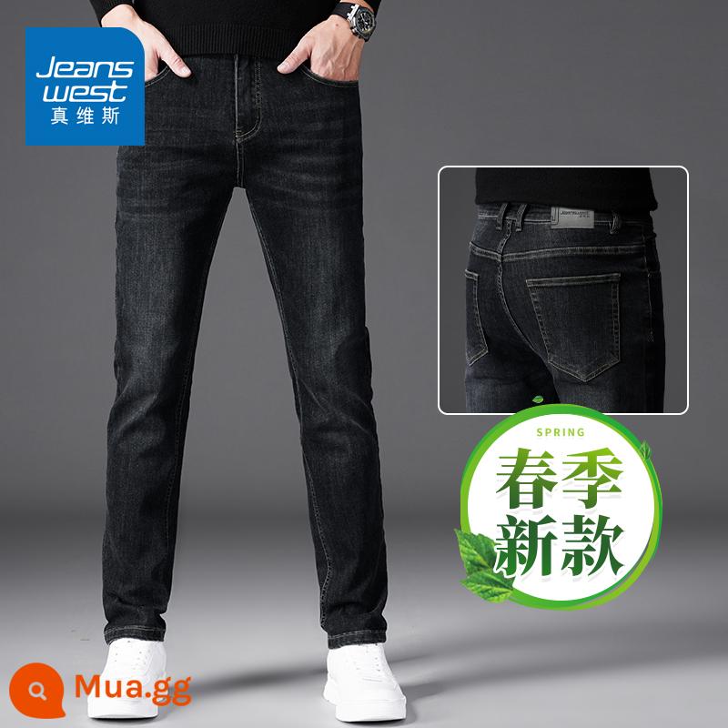 Jeanswest Mùa Thu Đông Quần Jean Nam Thẳng Mỏng Co Giãn Quần Nam Mùa Xuân 2024 Mới Dài Quần - Đen H [Phong Cách Mới Mùa Xuân]