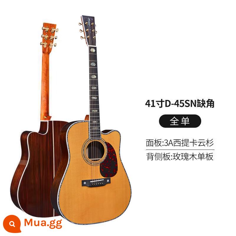 Chuyên nghiệp hơn cao cấp Watson thủ công full veneer đàn guitar veneer dân gian hộp điện đàn guitar acoustic 41 inch 40 inch fingerstyle - 41 inch D-45SN góc notch màu cổ điển