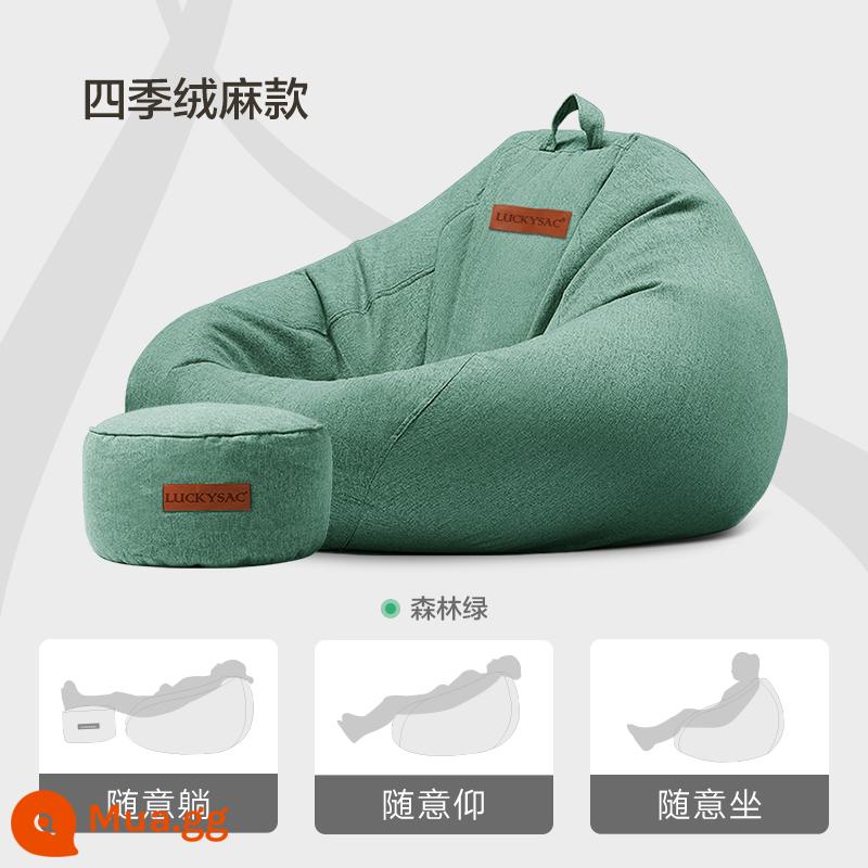 luckysac sofa lười túi đậu trải chiếu tatami đơn căn hộ nhỏ lưới màu đỏ phong cách sáng tạo ban công giải trí ghế lười - Rừng xanh + bệ chân