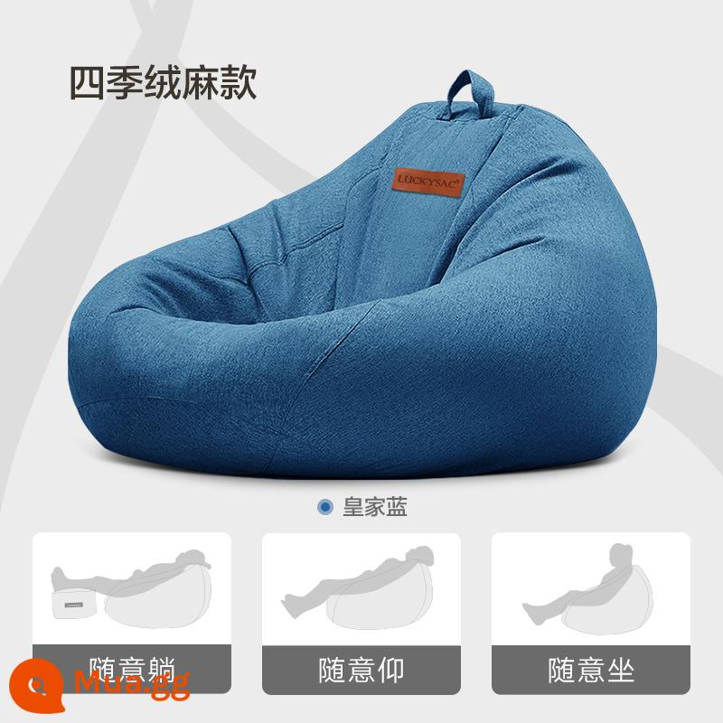 luckysac sofa lười túi đậu trải chiếu tatami đơn căn hộ nhỏ lưới màu đỏ phong cách sáng tạo ban công giải trí ghế lười - xanh đậm