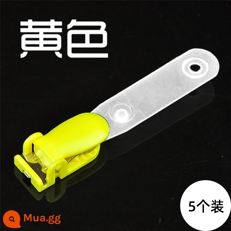 Ruipu Liba kẹp màu clip lật thẻ làm việc thẻ sinh viên thẻ khóa kẹp y tá thẻ làm việc huy hiệu treo thẻ xe buýt - Gói 5 màu vàng