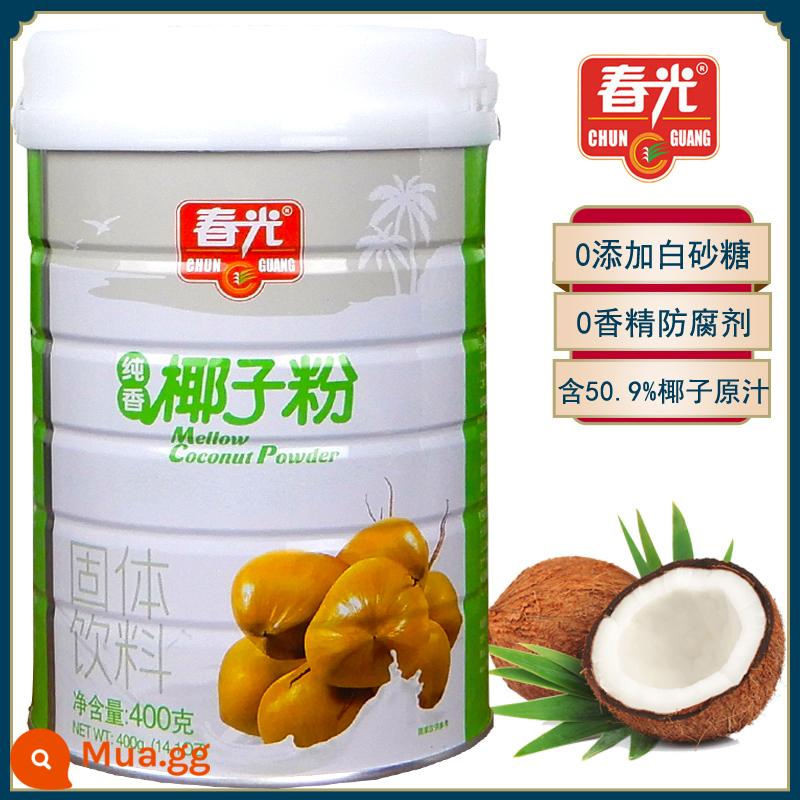 Bột dừa Đặc sản Hải Nam Bột dừa nguyên chất Chunguang 400g không thêm đường bột cốt dừa không đường để pha đồ ​​uống bột dừa - Bột dừa nguyên chất 400gX1 lon (hơi ngọt)