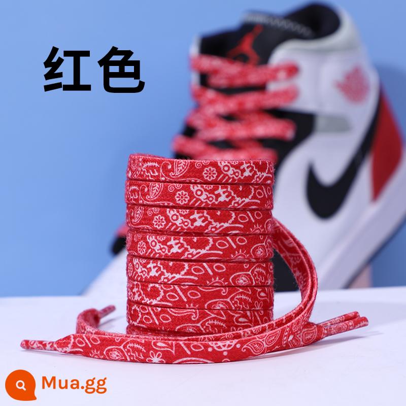 Dây giày voi hoang dã phù hợp với Nike nike nam hoa điều phẳng aj1 Lực lượng không quân số 1 giày vải gradient nữ dây thập niên 1970 - Dây giày hoa điều đỏ-1 đôi/2 cái