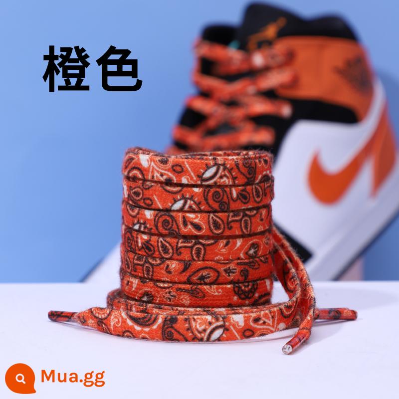 Dây giày voi hoang dã phù hợp với Nike nike nam hoa điều phẳng aj1 Lực lượng không quân số 1 giày vải gradient nữ dây thập niên 1970 - Dây giày hoa cam điều-1 đôi/2 cái