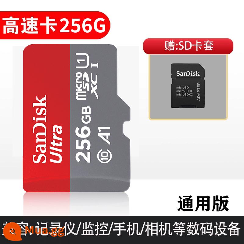 Thẻ nhớ điện thoại di động 128g ghi âm lái xe Thẻ SanDisksd 64g ống kính chụp ảnh giám sát thẻ nhớ 32g tốc độ cao - A1 [SanDisk chính hãng] Thẻ tốc độ cao 256G + ngăn đựng thẻ + hộp đựng thẻ ✔