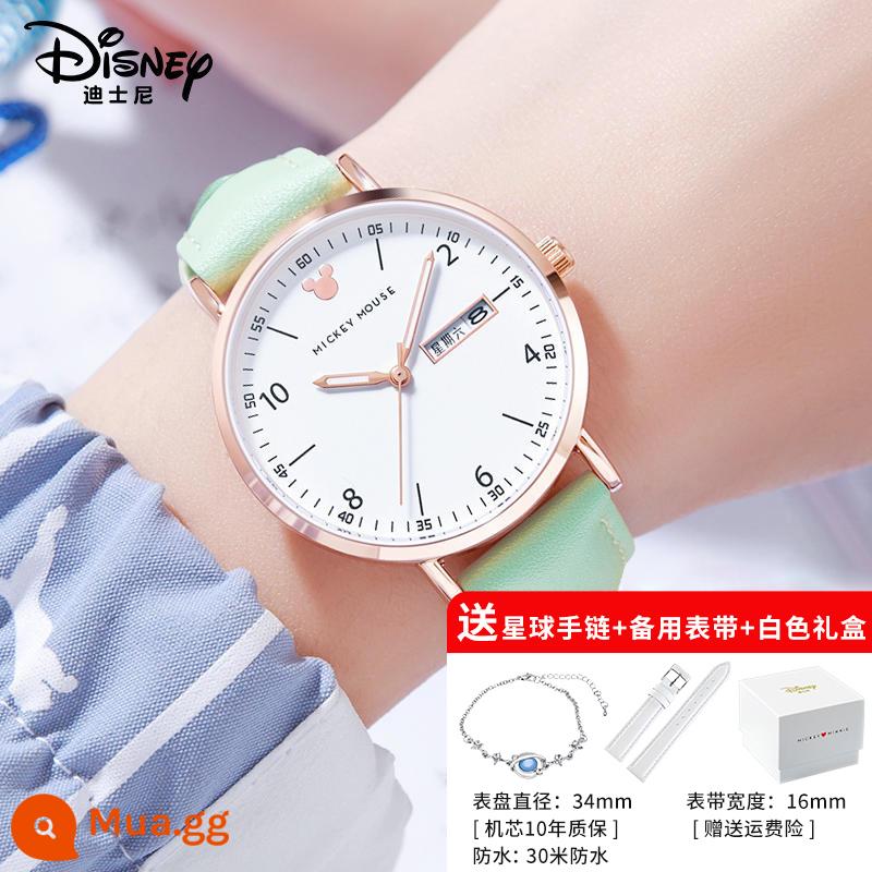 Đồng hồ Disney nữ học sinh cấp 2 nữ sinh cấp 3 2022 nữ cơ khí mới đặc biệt dành cho trẻ em và bé gái - Phiên bản matcha tươi, ngọt mà không béo