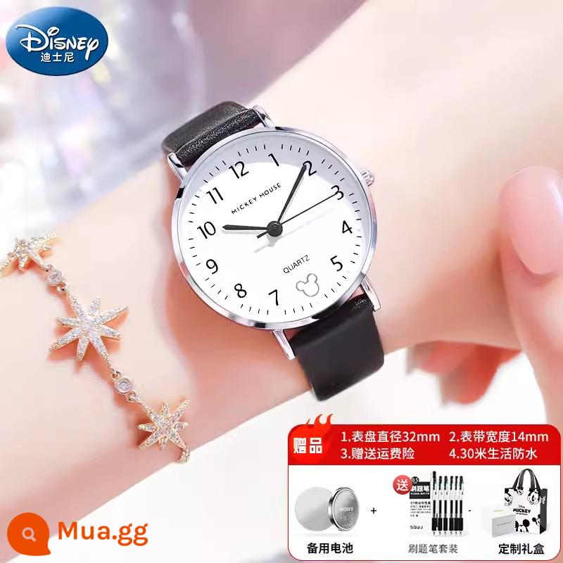 Đồng hồ Disney nữ học sinh cấp 2 nữ sinh cấp 3 2022 nữ cơ khí mới đặc biệt dành cho trẻ em và bé gái - Bút thi viết-Mickey Black