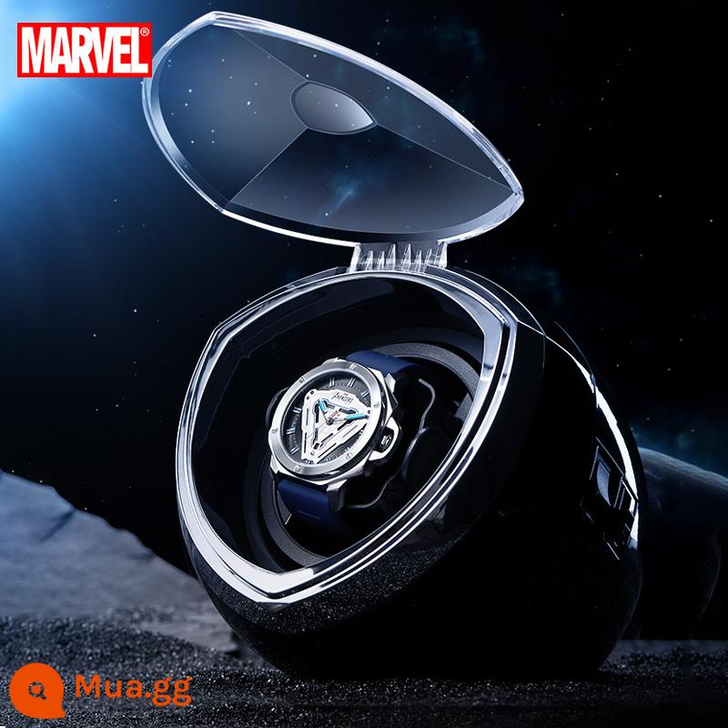 Marvel Iron Man phiên bản giới hạn chung đồng hồ nam sinh viên cơ chống thấm nước thạch anh nam quà tặng sinh nhật - Fluorosilicon màu xanh lam [fluororubber xanh + máy lắc hình nón]