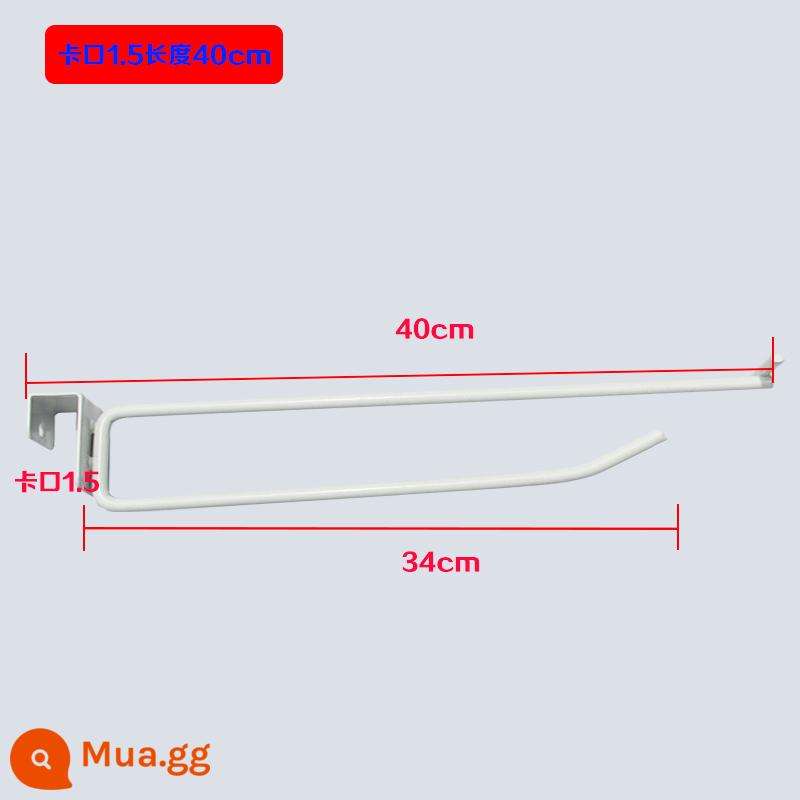 Kệ siêu thị thanh chùm ống vuông móc dây đôi Nakajima dải treo trắng thẻ thực phẩm cửa hàng tiện lợi phần cứng trang sức - Lưỡi lê móc đôi màu trắng dài 1,5 dài 40 cm 10 cái