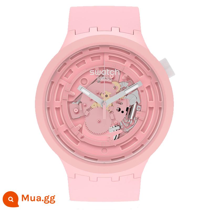 Swatch Swatch Hyuna cùng đồng hồ Thụy Sỹ nam và nữ đồng hồ cặp đôi gốm rỗng thực vật SB03N100 - SB03P100 TĂNG CƯỜNG HỒNG