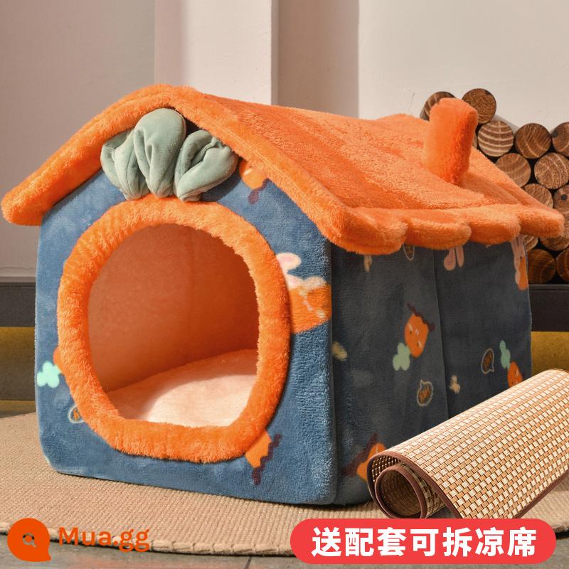 Cat West Four Seasons General House -type Bed House Biệt thự Đóng cửa mùa đông Đóng ấm Chó tổ chức nuôi thú cưng - Củ cải đinh hương [thảm quà tặng]