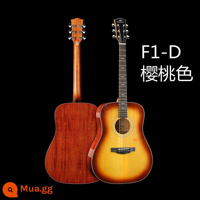 Kepma F1 đĩa đơn đàn guitar dân gian 41 \ 40 inch Fingerstyle hộp điện tròn đàn guitar acoustic chuyên nghiệp - F1-D màu đỏ anh đào