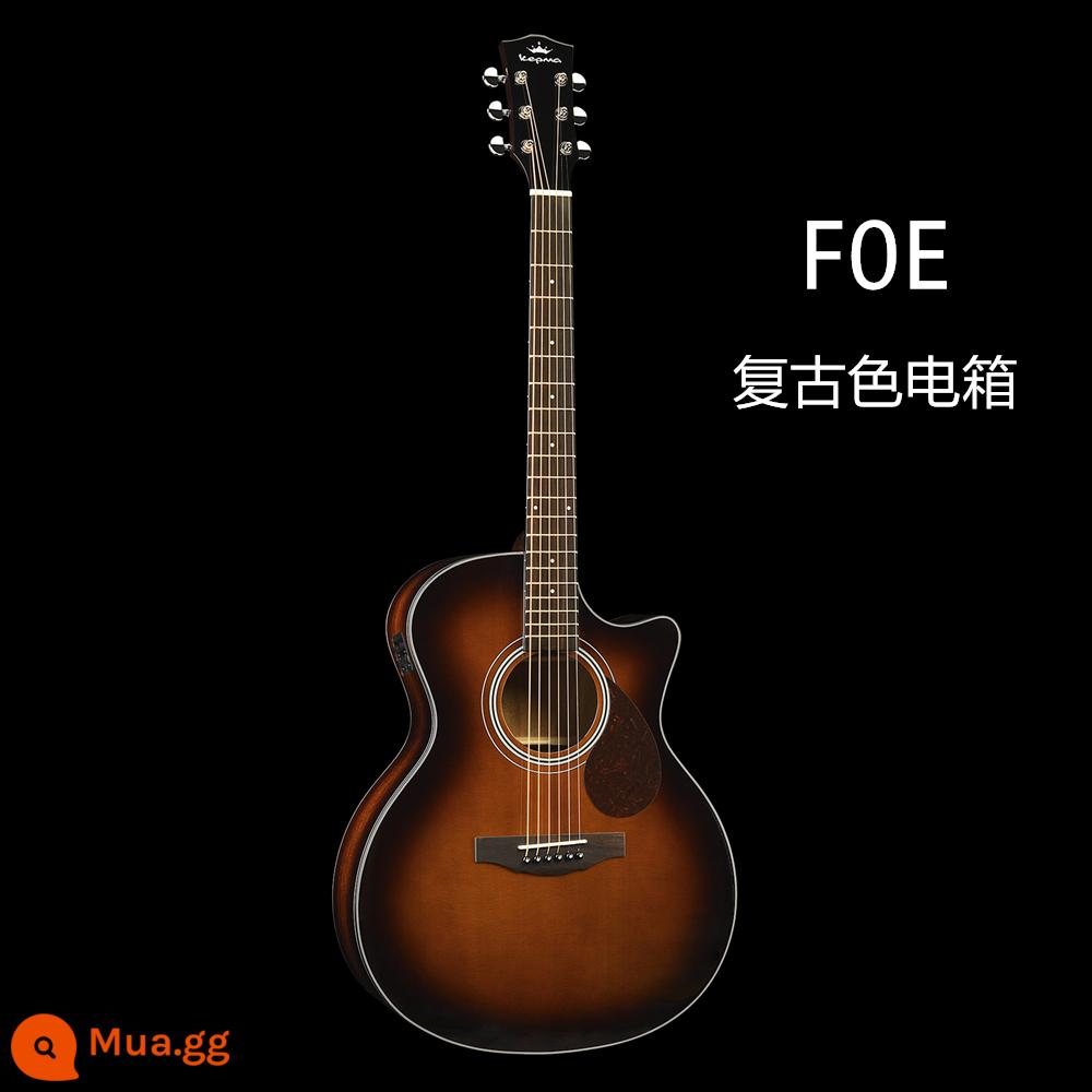 Kama Single F0 Dân gian Guitar Kepma Fing - Hộp điện màu retro F0E-GA