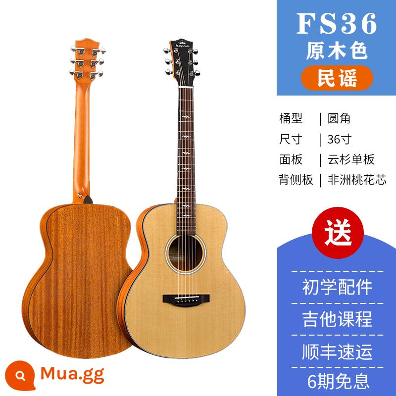 Kepma FS36 đĩa đơn đàn guitar Fingerstyle hát 36 inch hộp điện du lịch mới bắt đầu dân gian đàn guitar acoustic - Bản ballad mờ màu gỗ FS36