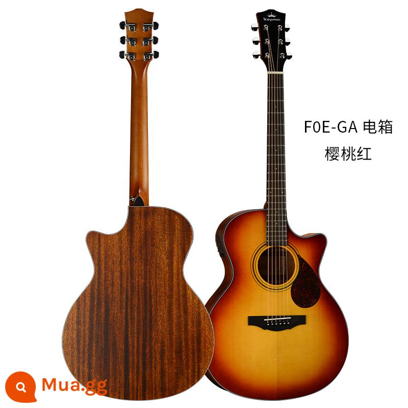 Kama Single F0 Dân gian Guitar Kepma Fing - Hộp điện màu đỏ anh đào F0E-GA