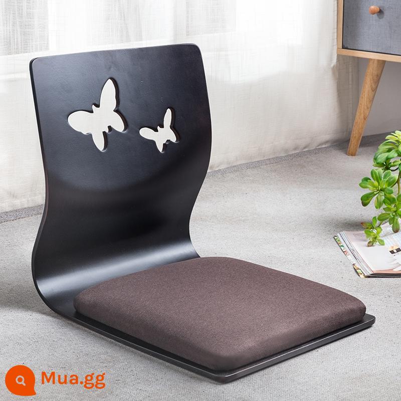 Sofa tatami sàn ghế giường vải cô gái dễ thương đệm Nhật ký túc xá phòng ngủ có thể gập lại - Cà phê bướm đen óc chó gai dầu ngồi dày