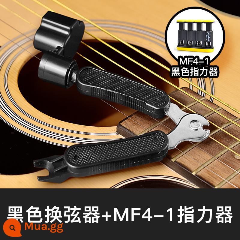 Guitar stringer Kìm cắt dây quanh co Dụng cụ thay dây đàn guitar 3 trong 1 dân gian acoustic guitar taper côn - Bộ đổi dây màu đen + bấm ngón tay MF4-1