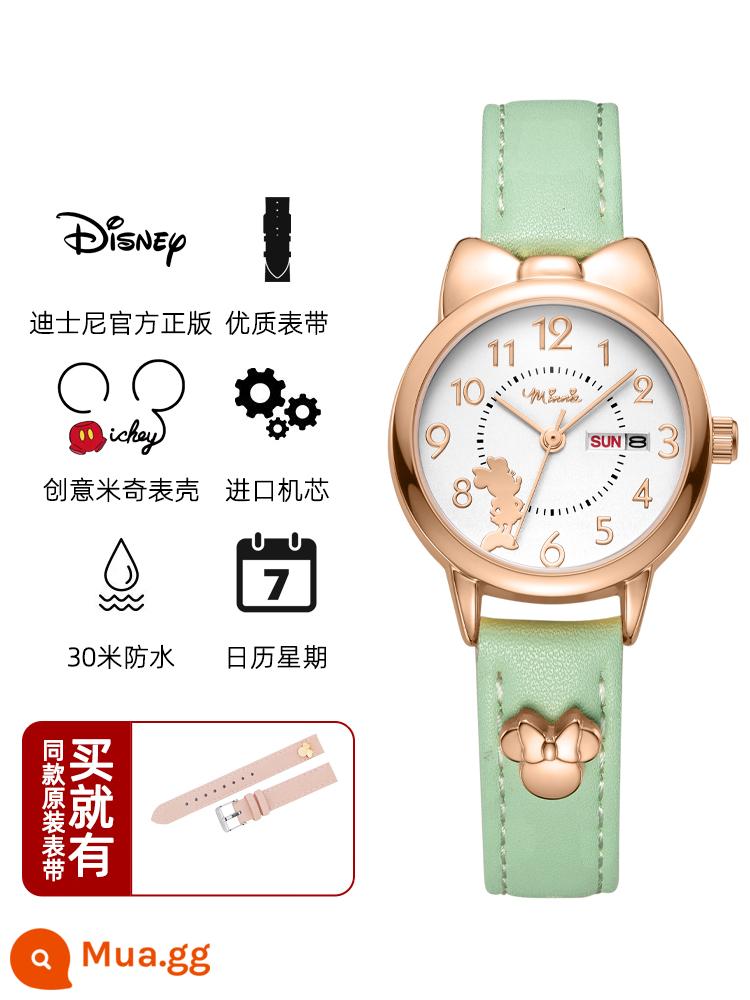 Đồng hồ Disney nữ học sinh cấp 2 2022 cô gái mới học sinh tiểu học đồng hồ điện tử chống nước nữ trung học cơ sở - Nước chanh xanh [Lịch ngày trong tuần] (có dây đeo)