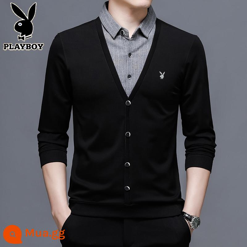 Playboy giả hai mảnh áo nhung nam mùa thu và mùa đông mới nóng cotton cotton dày đàn ông - [Phong cách xuân thu]5861 Xám