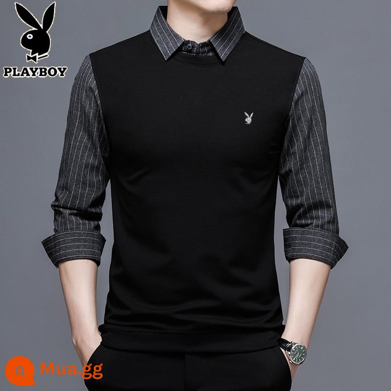 Playboy giả hai mảnh áo nhung nam mùa thu và mùa đông mới nóng cotton cotton dày đàn ông - [Phong Cách Xuân Thu] 5865 Xám