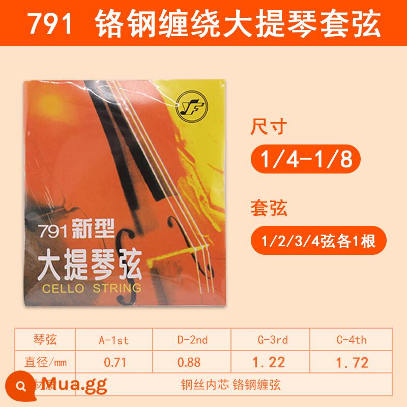 Xinghai Gospel 791 dây đàn cello mới Dây A1/D2/G3/C4 dây đàn cello bằng thép mạ crôm bộ dây - Dây đàn cello quấn bằng thép mạ crôm 791 (1/4-1/8) 1 bộ 4 dây