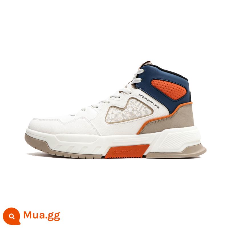 Giày Thể Thao 361 Nam Trang Web Chính Thức Mùa Đông 2022 Mới 361 Độ Plus Nhung Chính Hãng Giày Sneaker Ống Cao Giày Thường Nam - Lông trắng/Xanh công nghiệp 246617A