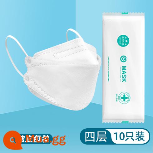 Tiêu chuẩn quốc gia Mặt nạ KN95 3d ba chiều bảo vệ bốn lớp dùng một lần giá trị cao nam và nữ lưới cá đỏ đen và trắng loại - Mặt nạ KN95 màu trắng (tổng cộng 20 miếng [đóng gói riêng])