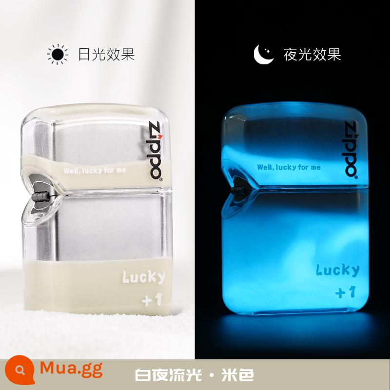 Bật lửa zippo cát lún sáng tạo vỏ acrylic trong suốt bật lửa dầu hỏa gửi tặng bạn trai - Cát lún Đêm Trắng [Máy ​​mới không dầu]