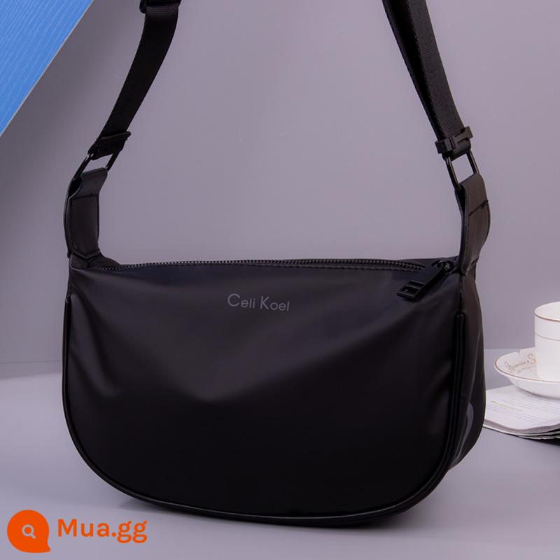 Túi Messenger mới Túi đeo vai nam nam Backpack nhỏ Waterproof Oxford Vải Bánh bao - Đen-Trung bình (34*24*10) cm