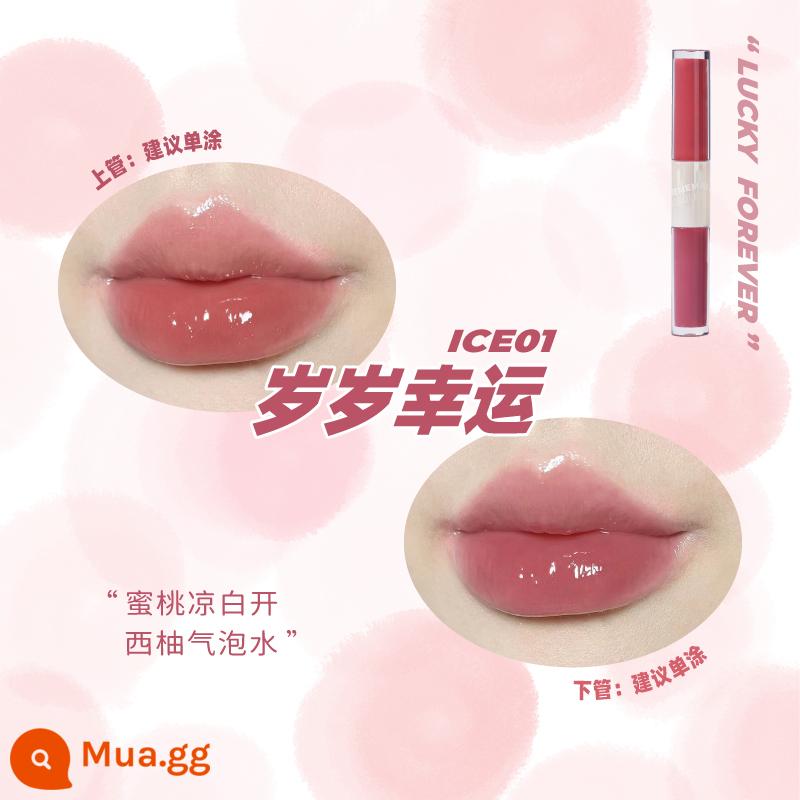 LEEMEMBER Li Meng Black Feather Solid Lip Gloss BL05 Hai đầu Lip Glaze Lipstick Deep Lip Primer Lip Mud nb01 - ICE01 xanh đậm may mắn hàng năm