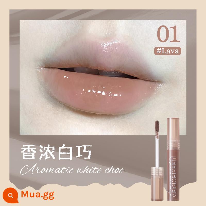 LEEMEMBER Li Meng Black Feather Solid Lip Gloss BL05 Hai đầu Lip Glaze Lipstick Deep Lip Primer Lip Mud nb01 - Son bóng màu sen 01 thơm và trắng