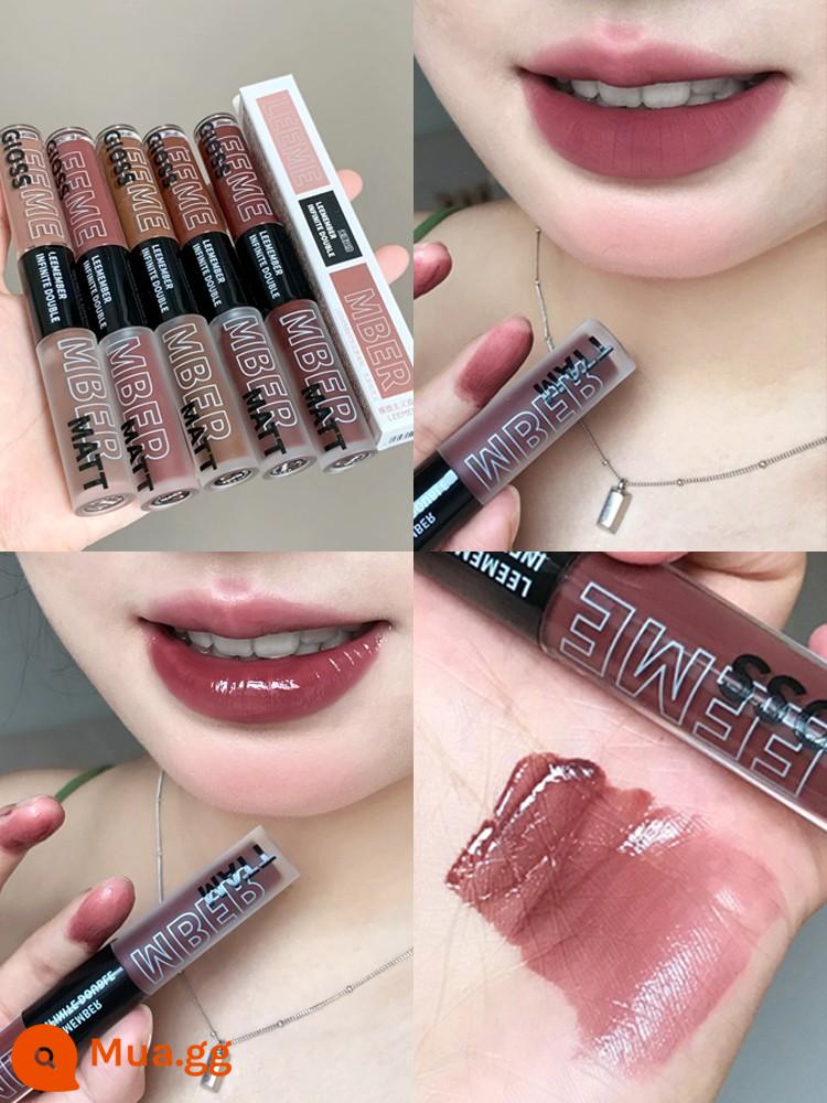 LEEMEMBER Li Meng Black Feather Solid Lip Gloss BL05 Hai đầu Lip Glaze Lipstick Deep Lip Primer Lip Mud nb01 - SLP02 Người thiếu ngủ ♥Hàng có sẵn, giao hàng nhanh