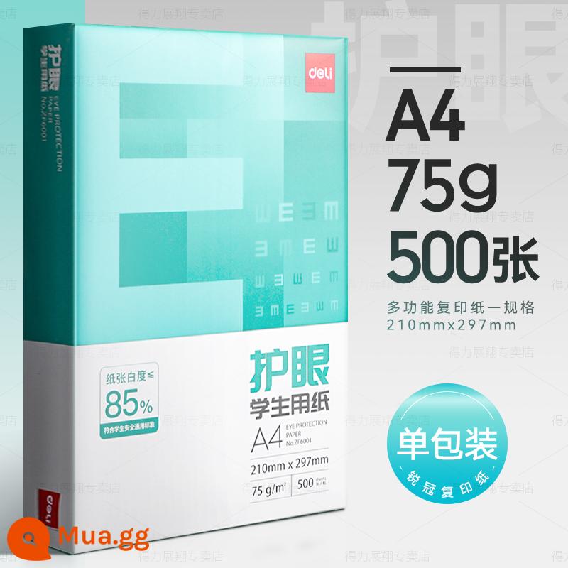 Giấy in và photocopy Deli A4 70g túi đeo vai 500 tờ văn phòng phẩm giấy trắng in a4 một hộp giấy nháp miễn phí vận chuyển cho học sinh Giấy in A4 nguyên hộp 70g 80g giấy photocopy a4 miễn phí vận chuyển - [Bảo vệ mắt] Bảo vệ mắt 75g | 500 tờ